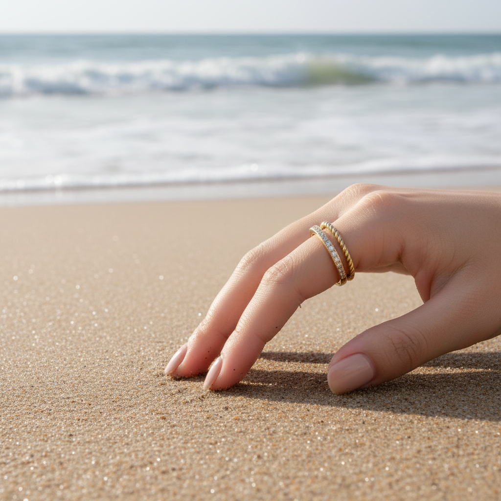 Elara Stack Ring - Beach