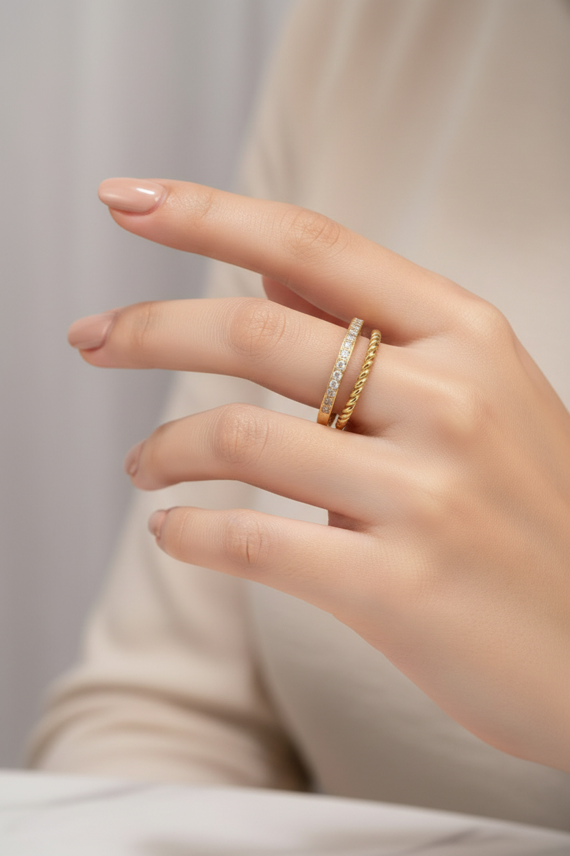 Elara Stack Ring - Model