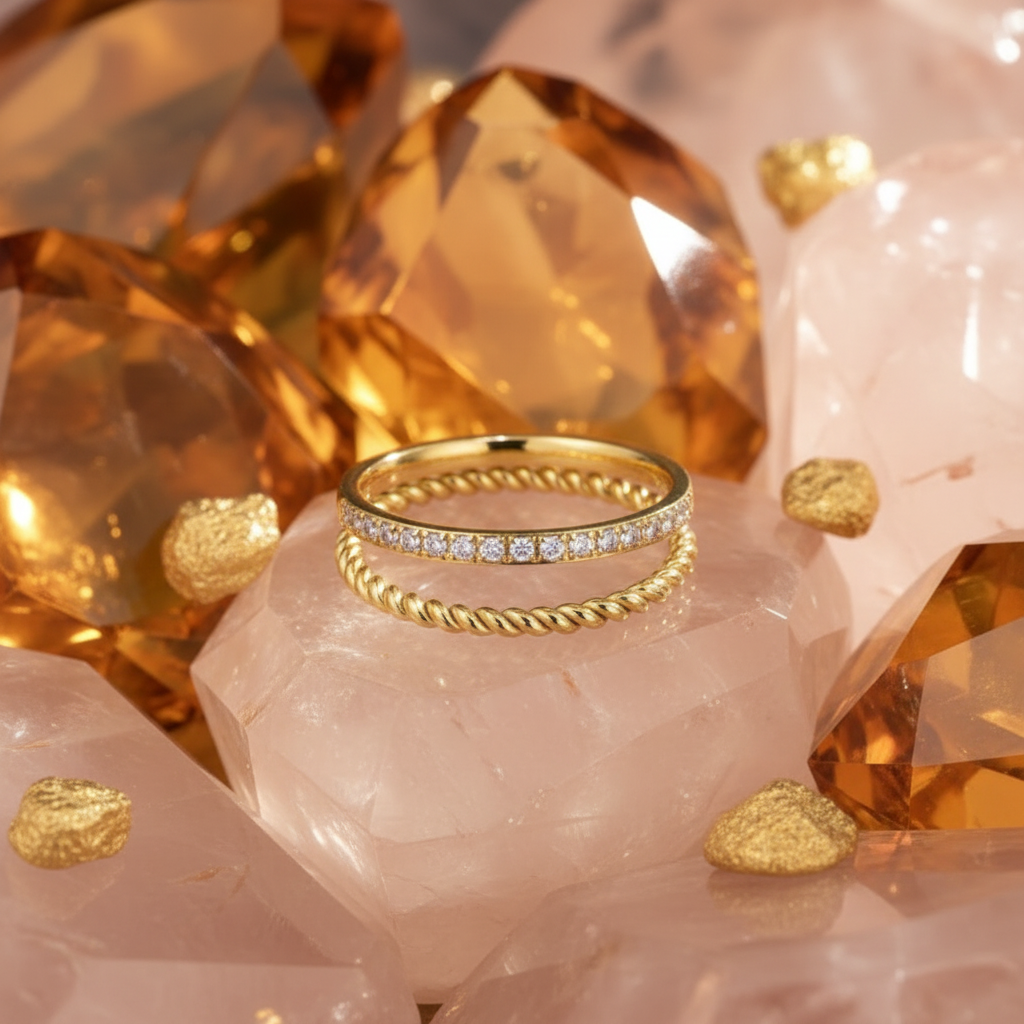 Elara Stack Ring - Warm Crystals