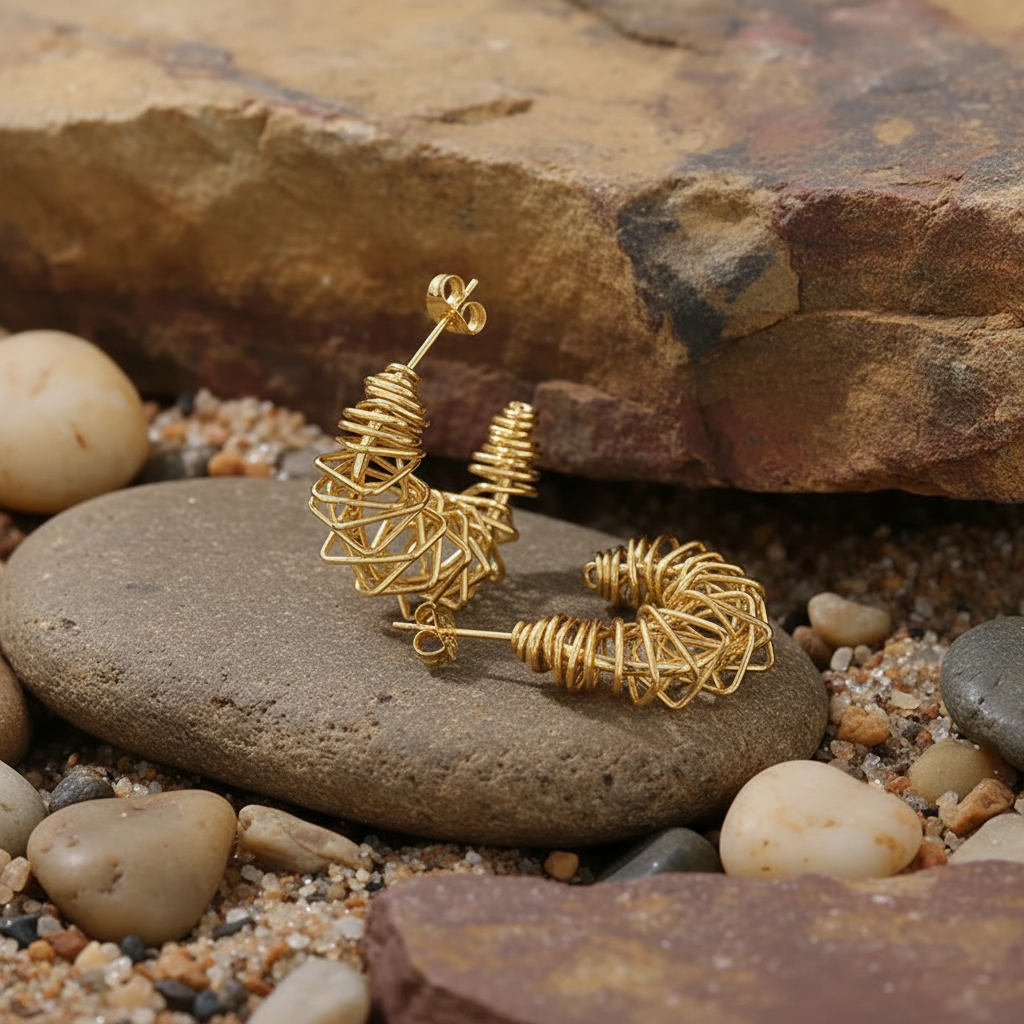 Geometric Hoops - Stone Pebble Outdoor