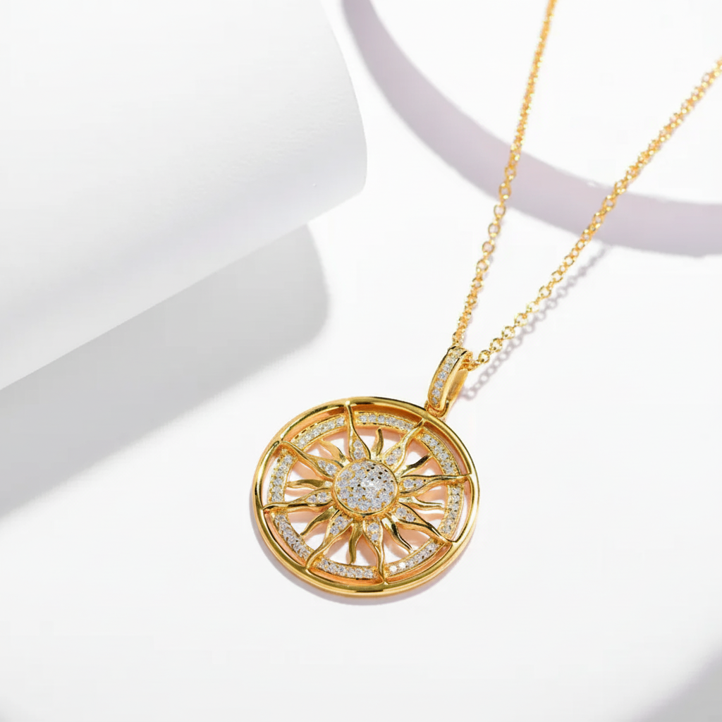 Necklace on clean white background