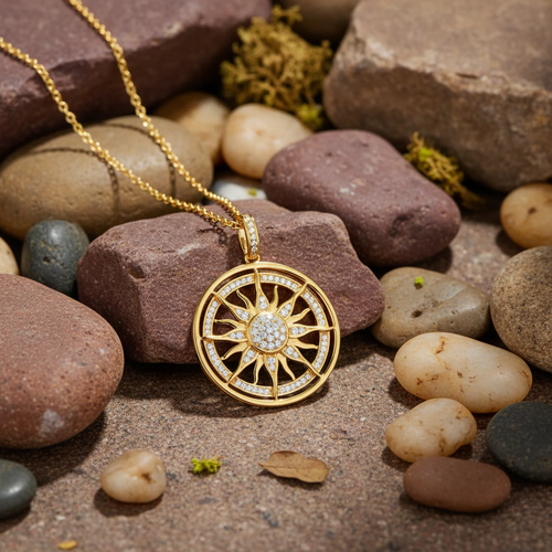 Necklace with earthy stone background