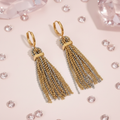 Tassel Earrings - Pink Crystal Background