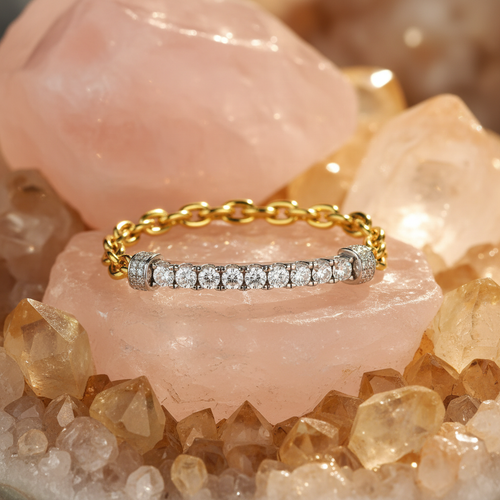 The Aurelia Bracelet - Warm Crystals Background