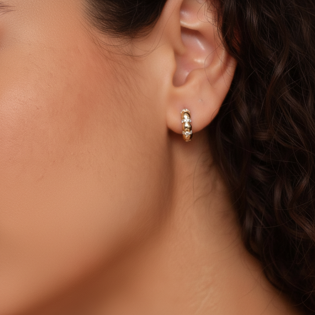 The Catalina Hoops - Macro Earring Focus