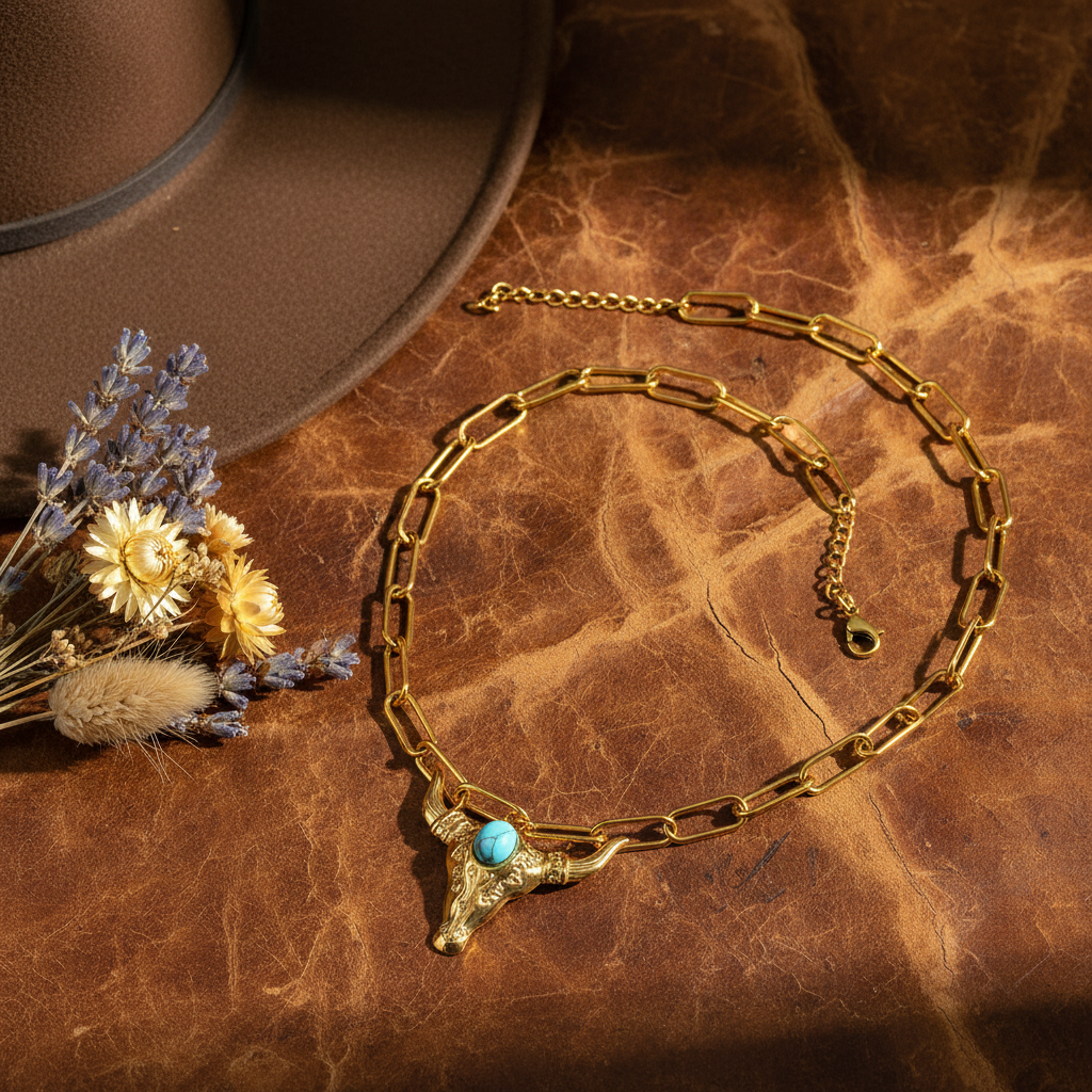 The Maverick Bull Chain - Western Leather