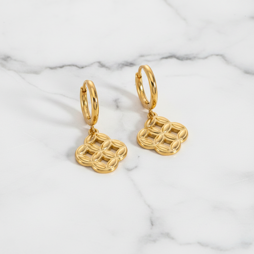 The Sorrento Earrings - Marble